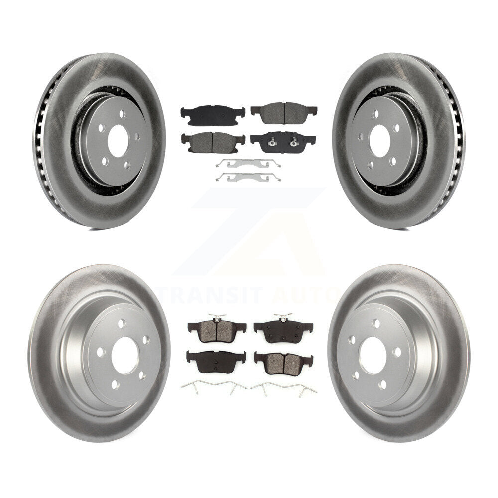 Front Rear Coat Brake Rotor Semi-Metallic Pad Kit For Ford Fusion Lincoln MKZ Continental KGS-102527