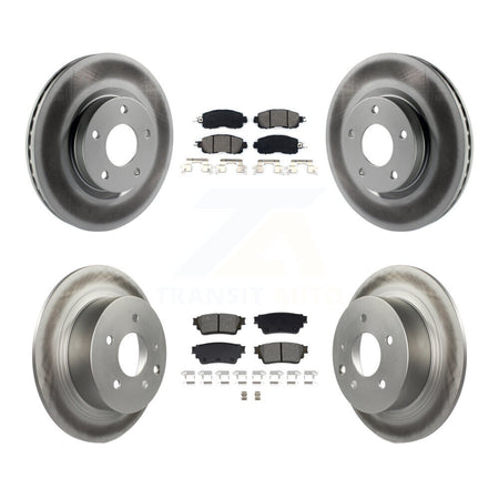 Front Rear Coated Disc Brake Rotors Semi-Metallic Pad Kit For 2019-2020 Nissan Altima AWD KGS-102530