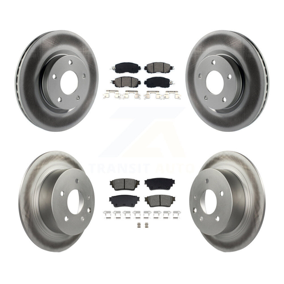 Front Rear Coated Disc Brake Rotors Semi-Metallic Pad Kit For 2019-2020 Nissan Altima AWD KGS-102530