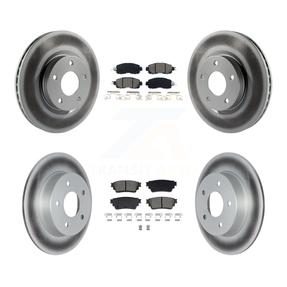 Front Rear Coated Disc Brake Rotors And Semi-Metallic Pads Kit For Nissan Altima KGS-102531