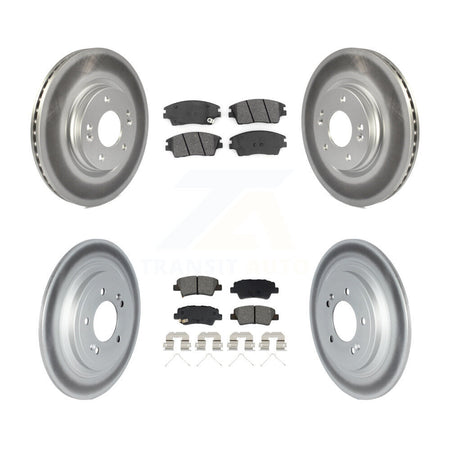 Front Rear Coated Disc Brake Rotors Semi-Metallic Pad Kit For Kia Sportage Hyundai Tucson KGS-102532
