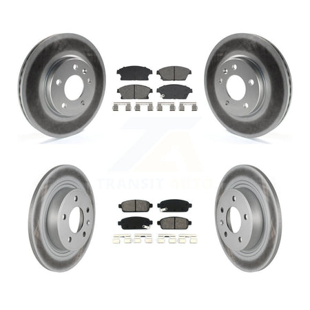 Front Rear Coated Brake Rotor Semi-Metallic Pad Kit For Chevrolet Cruze Buick Verano Volt KGS-102536