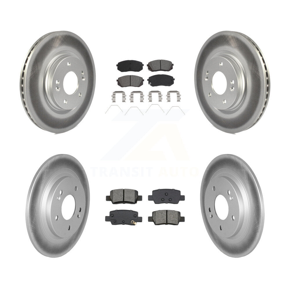Front Rear Coated Disc Brake Rotors And Semi-Metallic Pads Kit For Kia Seltos KGS-102539