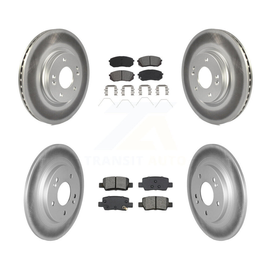 Front Rear Coated Disc Brake Rotors And Semi-Metallic Pads Kit For Kia Seltos KGS-102539