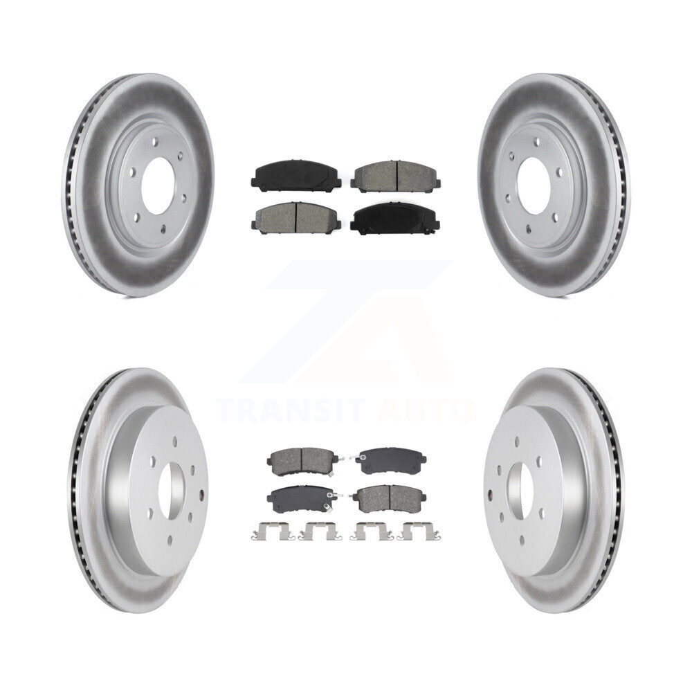 Front Rear Coated Brake Rotors Semi-Metallic Pad Kit For INFINITI QX80 Nissan Armada QX56 KGS-102542