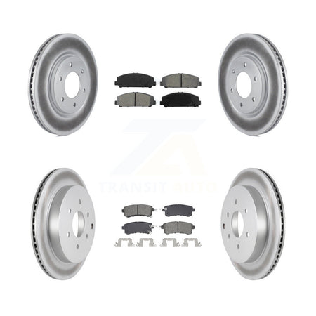 Front Rear Coated Brake Rotors Semi-Metallic Pad Kit For INFINITI QX80 Nissan Armada QX56 KGS-102542