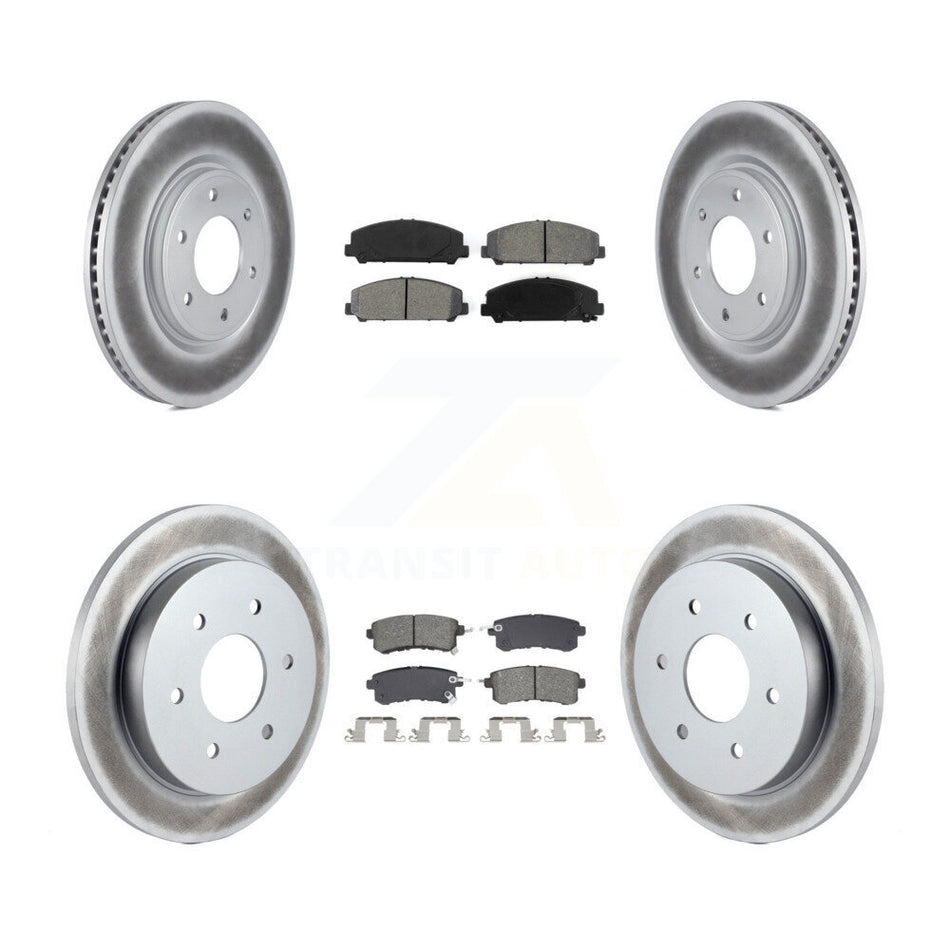 Front Rear Coat Disc Brake Rotor Semi-Metallic Pad Kit For Nissan Armada With Solid KGS-102543