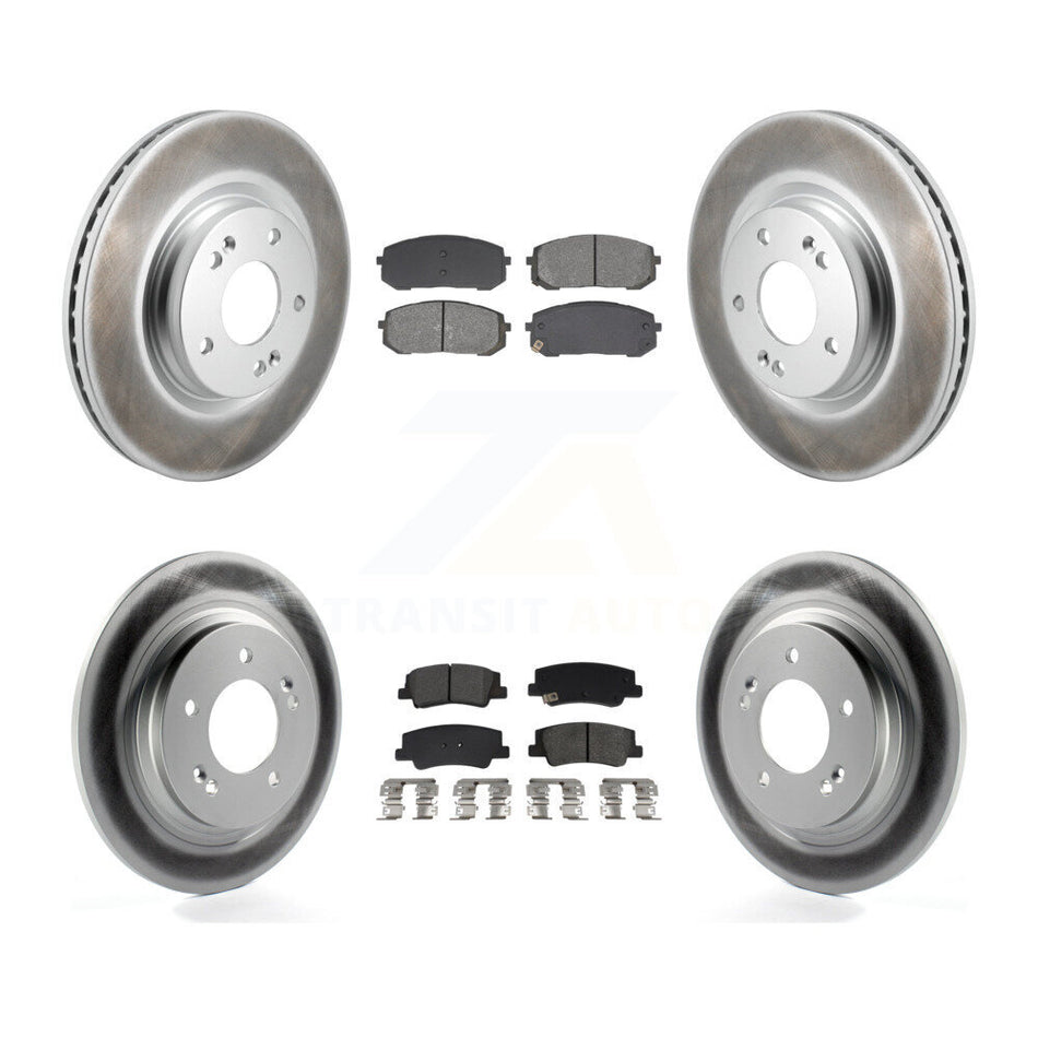Front Rear Coat Disc Brake Rotors Semi-Metallic Pad Kit For Hyundai Sonata Kia Niro EV K5 KGS-102546