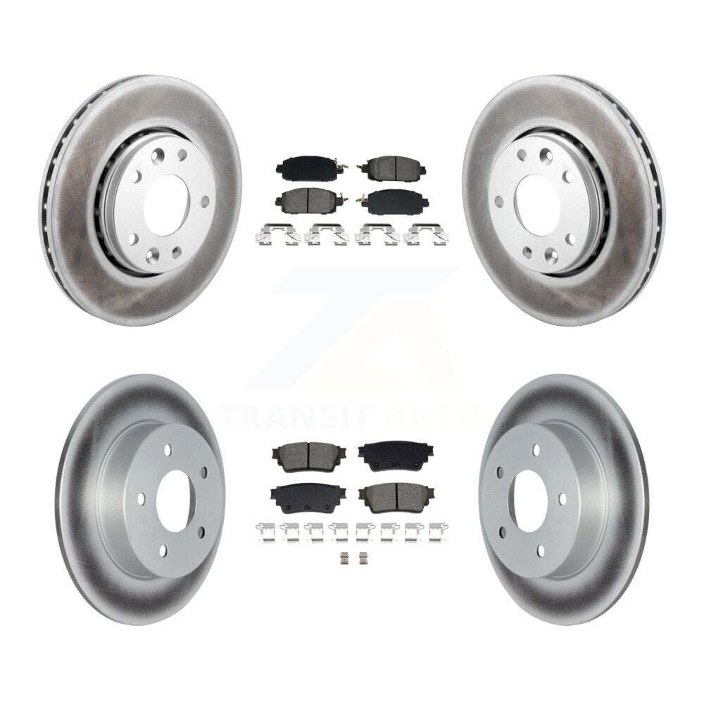 Front Rear Coated Disc Brake Rotors And Semi-Metallic Pads Kit For Nissan Kicks KGS-102548