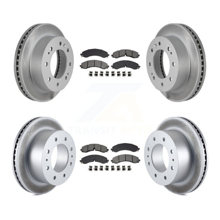 Front Rear Coated Brake Rotor Semi-Metallic Pad Kit For GMC Chevrolet Sierra 2500 HD 3500 KGS-102552