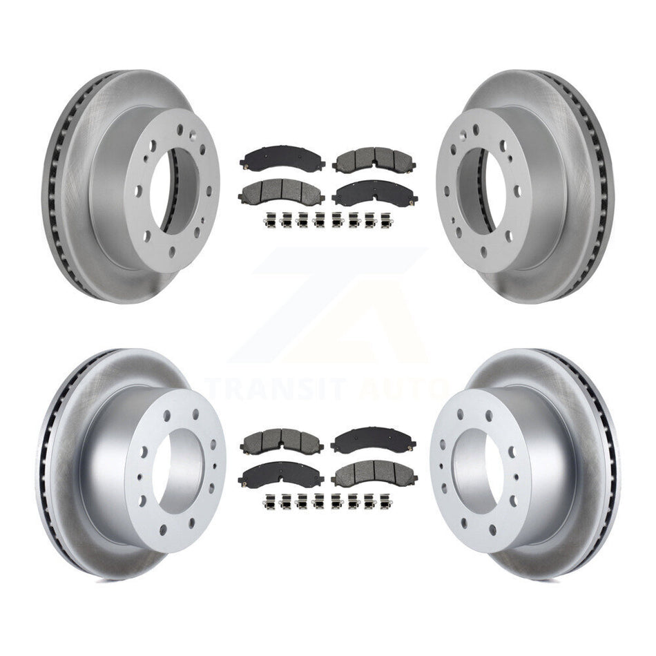 Front Rear Coated Brake Rotor Semi-Metallic Pad Kit For GMC Chevrolet Sierra 2500 HD 3500 KGS-102552