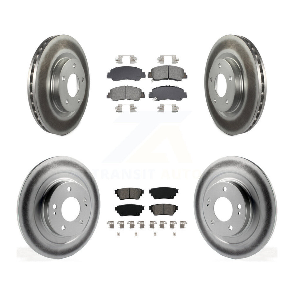 Front Rear Coated Disc Brake Rotor And Semi-Metallic Pad Kit For Mitsubishi Eclipse Cross KGS-102553