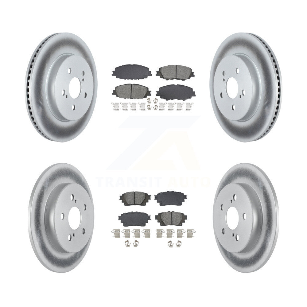 Front Rear Coated Disc Brake Rotors And Semi-Metallic Pads Kit For Toyota Corolla KGS-102555