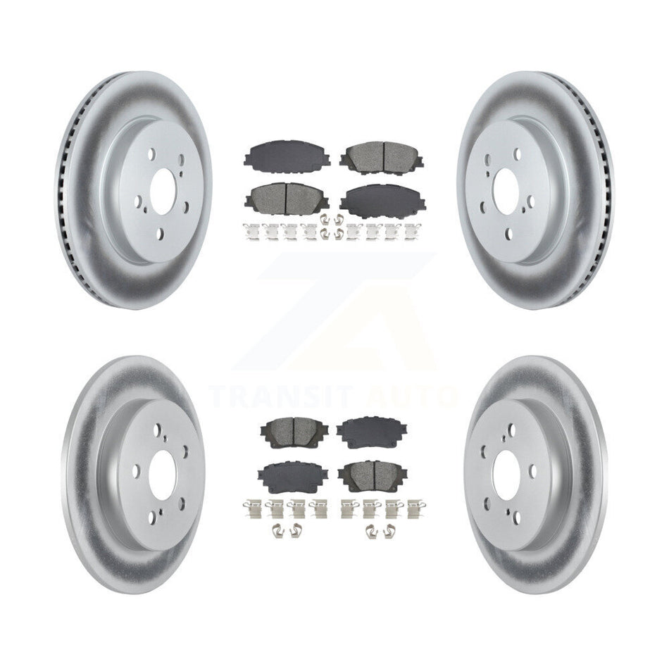 Front Rear Coated Disc Brake Rotors And Semi-Metallic Pads Kit For Toyota Corolla KGS-102555