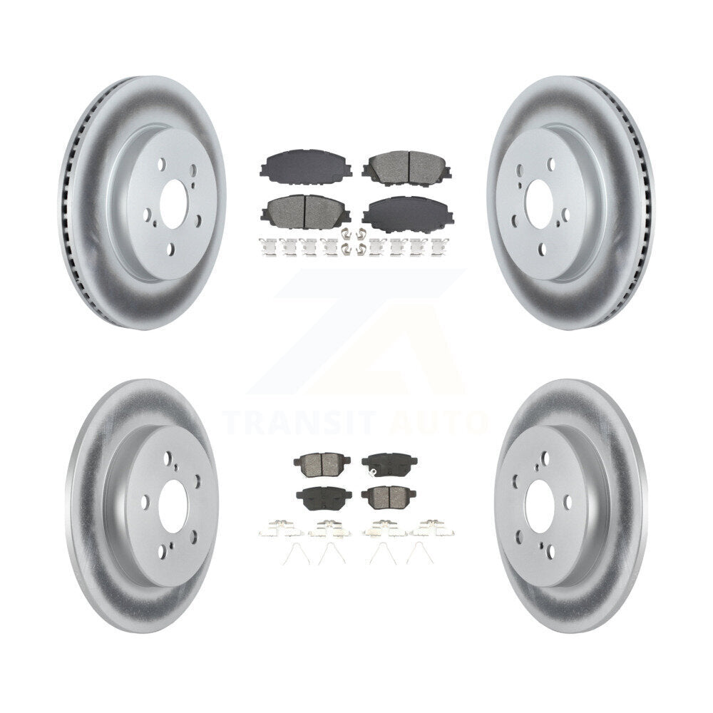 Front Rear Coated Disc Brake Rotor And Semi-Metallic Pad Kit For 2019 Toyota Corolla 2.0L KGS-102556