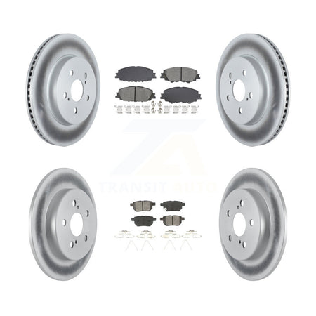 Front Rear Coated Disc Brake Rotor And Semi-Metallic Pad Kit For 2019 Toyota Corolla 2.0L KGS-102556