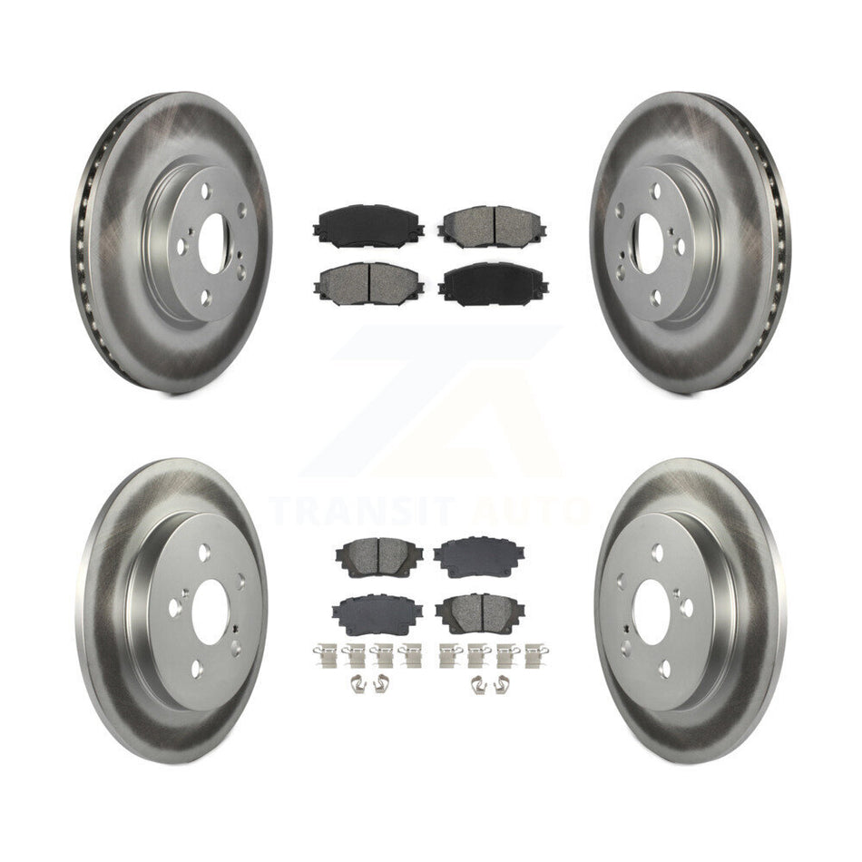 Front Rear Coated Disc Brake Rotor And Semi-Metallic Pad Kit For 2019 Toyota Corolla 1.8L KGS-102557