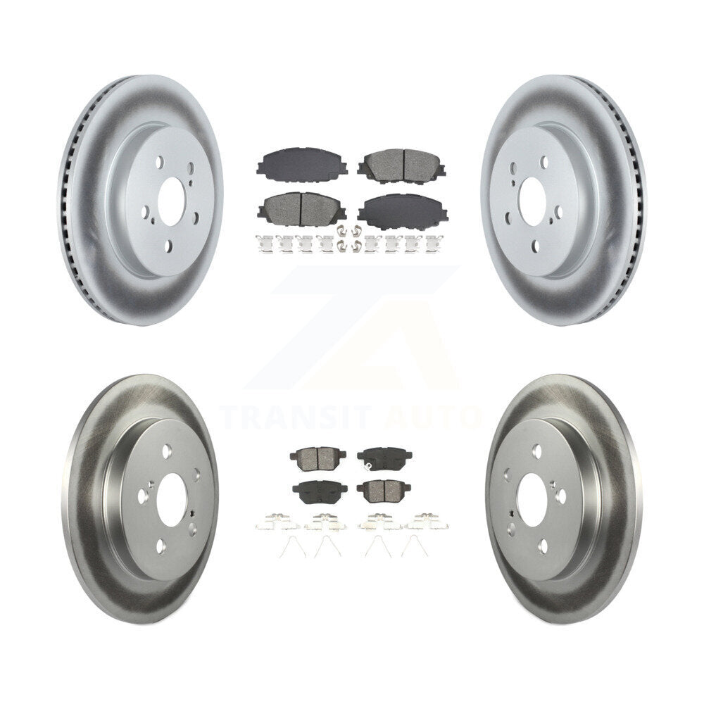 Front Rear Coated Disc Brake Rotor & Semi-Metallic Pad Kit For Toyota Corolla Prius Prime KGS-102558