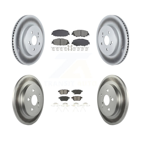 Front Rear Coated Disc Brake Rotor & Semi-Metallic Pad Kit For Toyota Corolla Prius Prime KGS-102558