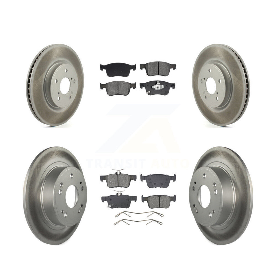 Front Rear Coated Disc Brake Rotors And Semi-Metallic Pads Kit For Honda Accord KGS-102560