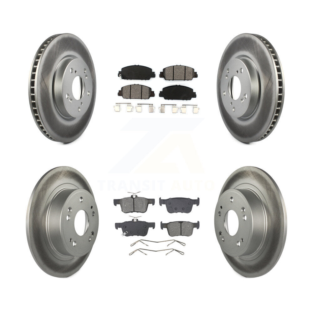 Front Rear Coated Disc Brake Rotors And Semi-Metallic Pads Kit For Honda Accord KGS-102561