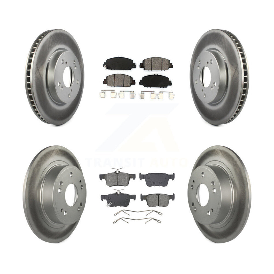 Front Rear Coated Disc Brake Rotors And Semi-Metallic Pads Kit For Honda Accord KGS-102561