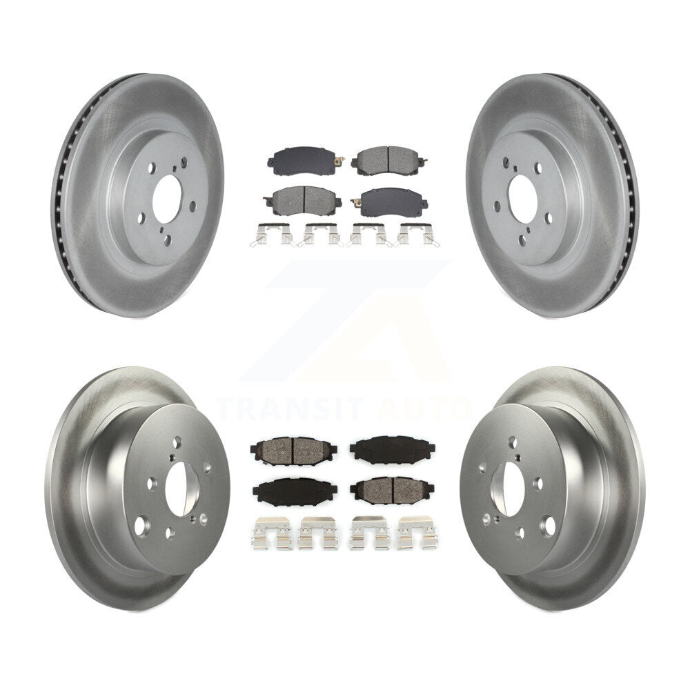 Front Rear Coated Disc Brake Rotor And Semi-Metallic Pad Kit For Subaru Crosstrek Impreza KGS-102562