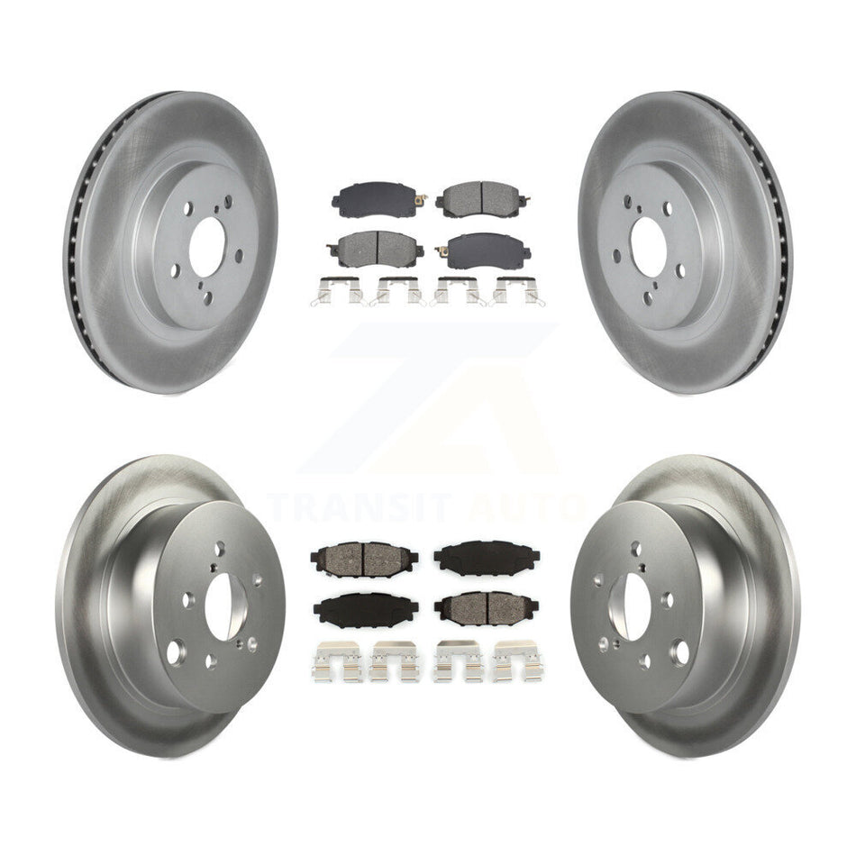 Front Rear Coated Disc Brake Rotor And Semi-Metallic Pad Kit For Subaru Crosstrek Impreza KGS-102562