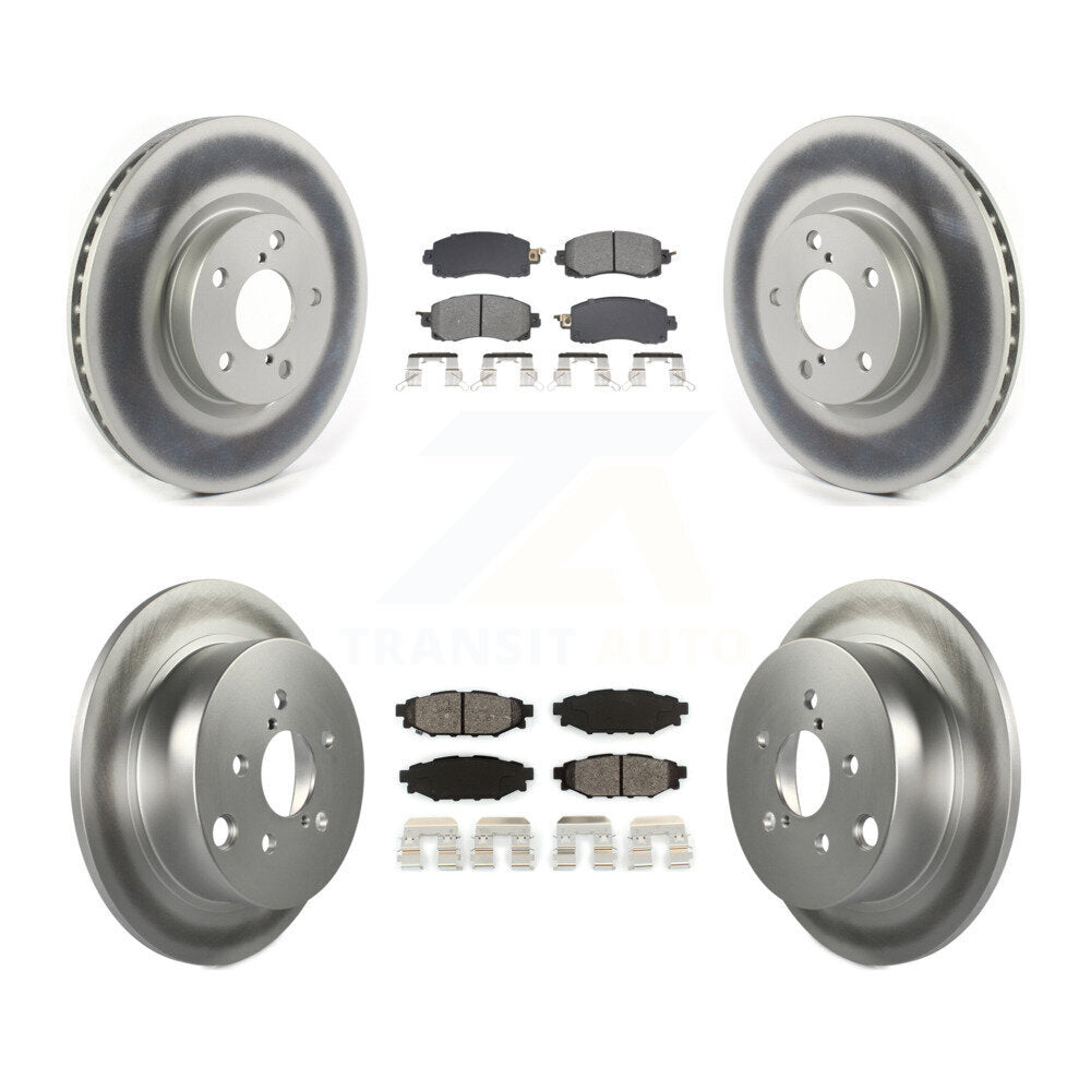Front Rear Coated Disc Brake Rotors And Semi-Metallic Pads Kit For Subaru Impreza KGS-102563