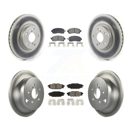 Front Rear Coated Disc Brake Rotors And Semi-Metallic Pads Kit For Subaru Impreza KGS-102563