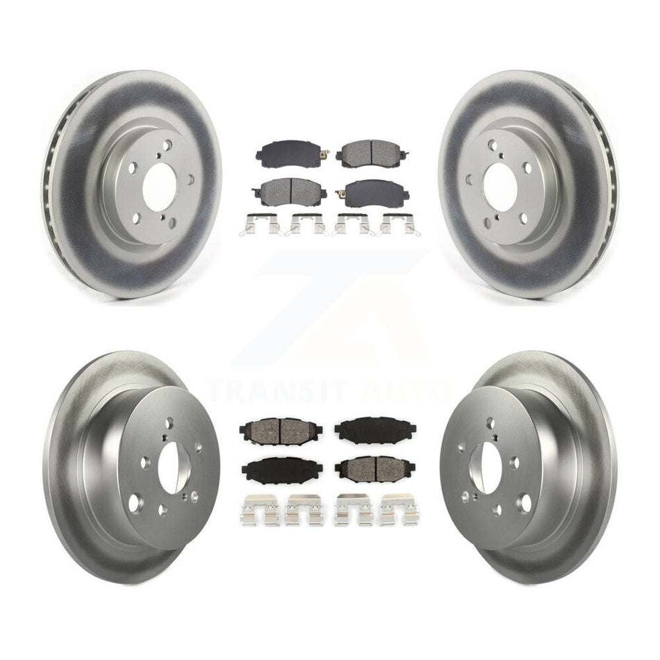 Front Rear Coated Disc Brake Rotors And Semi-Metallic Pads Kit For Subaru Impreza KGS-102563
