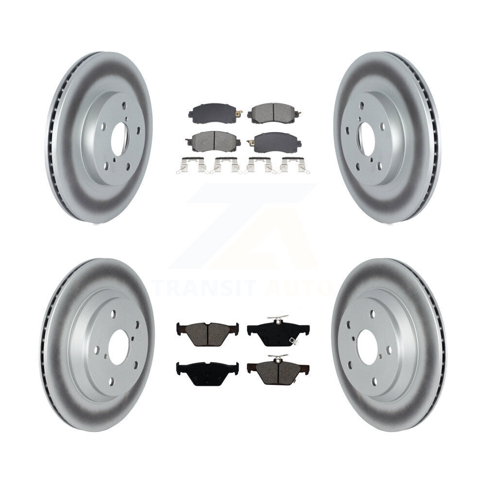 Front Rear Coated Disc Brake Rotors And Semi-Metallic Pads Kit For Subaru Forester KGS-102565
