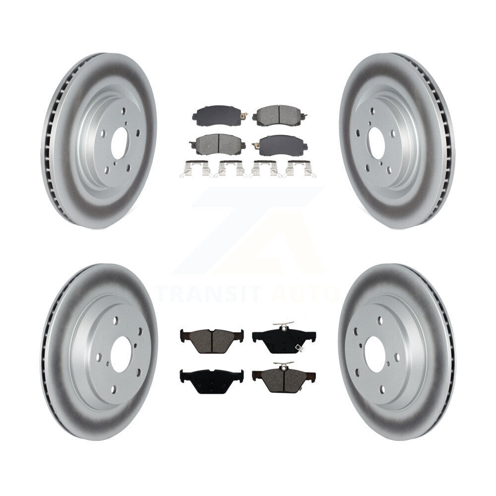 Front Rear Coated Disc Brake Rotors & Semi-Metallic Pad Kit For Subaru Forester Crosstrek KGS-102566