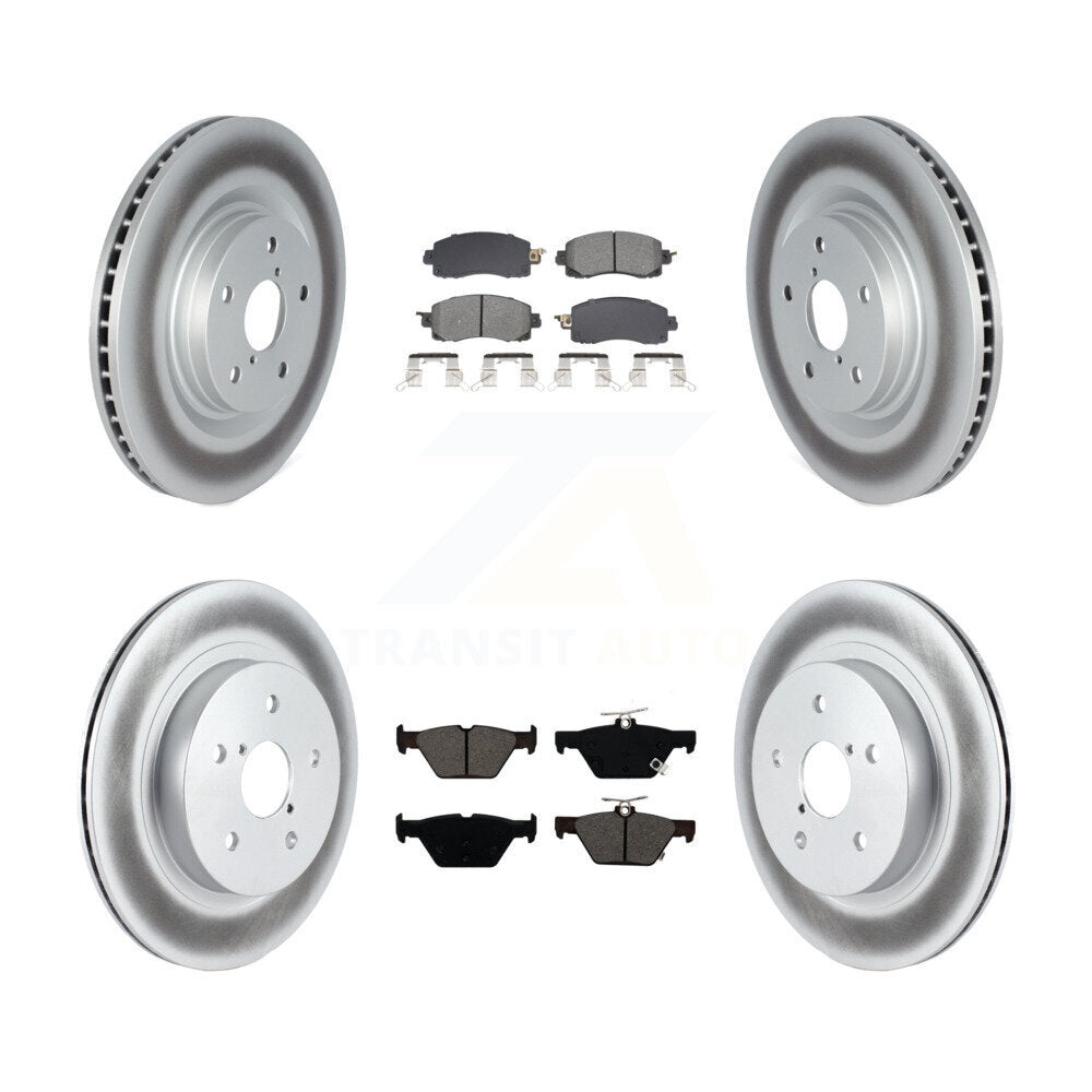 Front Rear Coated Disc Brake Rotors & Semi-Metallic Pad Kit For Subaru Outback WRX Legacy KGS-102567