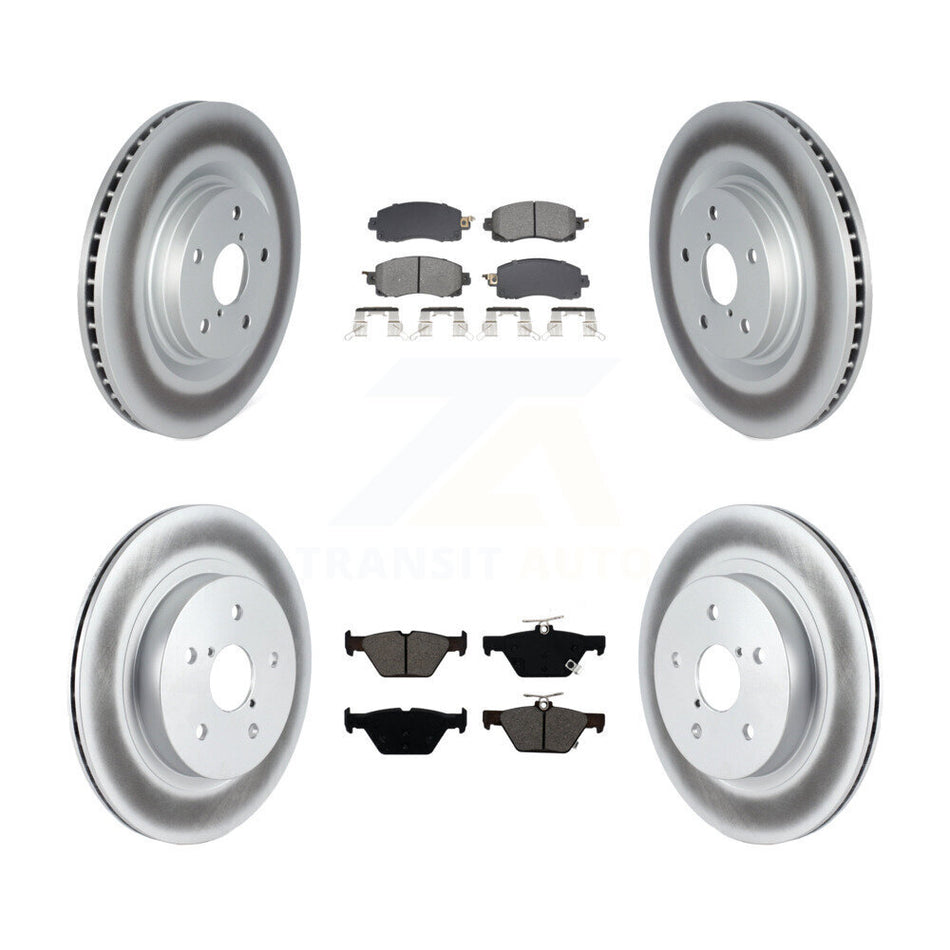 Front Rear Coated Disc Brake Rotors & Semi-Metallic Pad Kit For Subaru Outback WRX Legacy KGS-102567