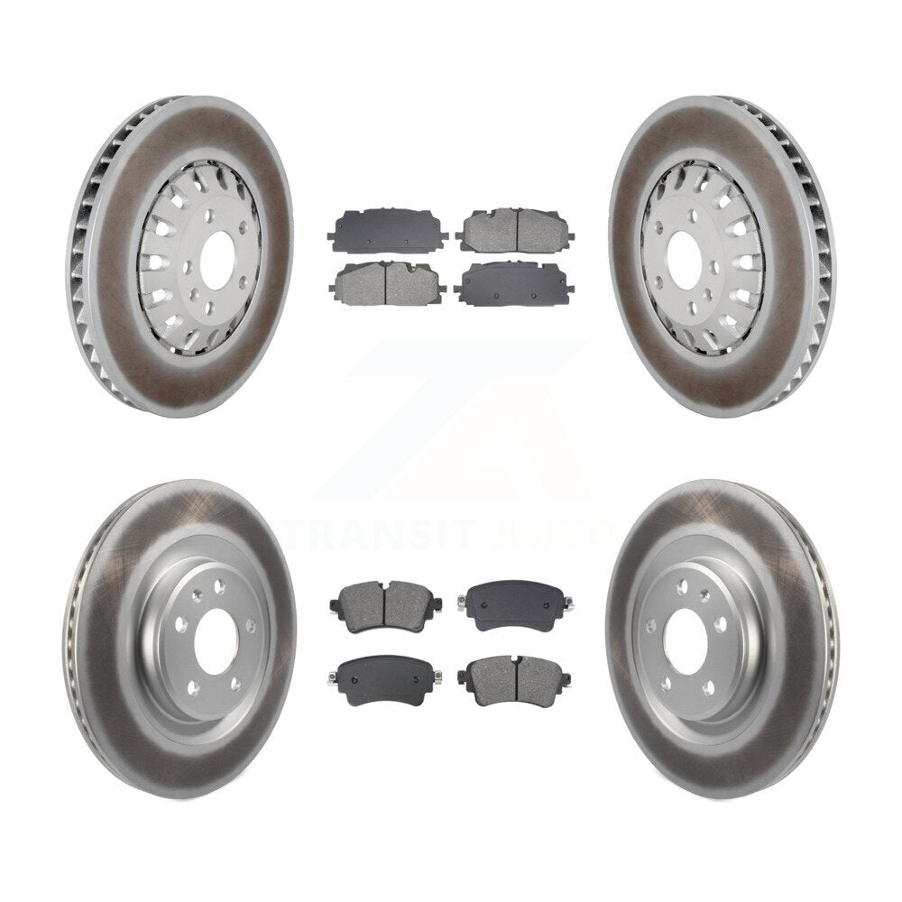 Front Rear Coated Disc Brake Rotor Semi-Metallic Pad Kit For Audi A6 Quattro A7 Sportback KGS-102569