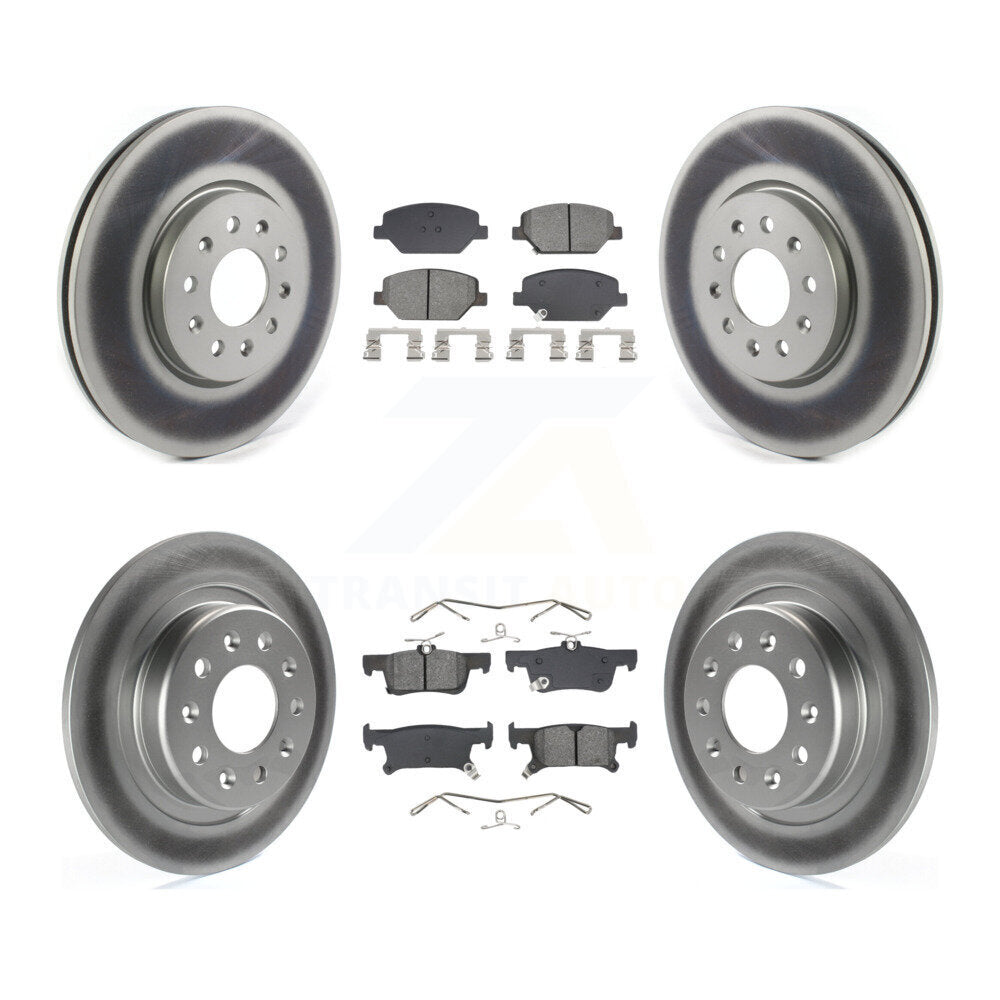 Front Rear Coated Disc Brake Rotors And Semi-Metallic Pads Kit For Buick Envision KGS-102572