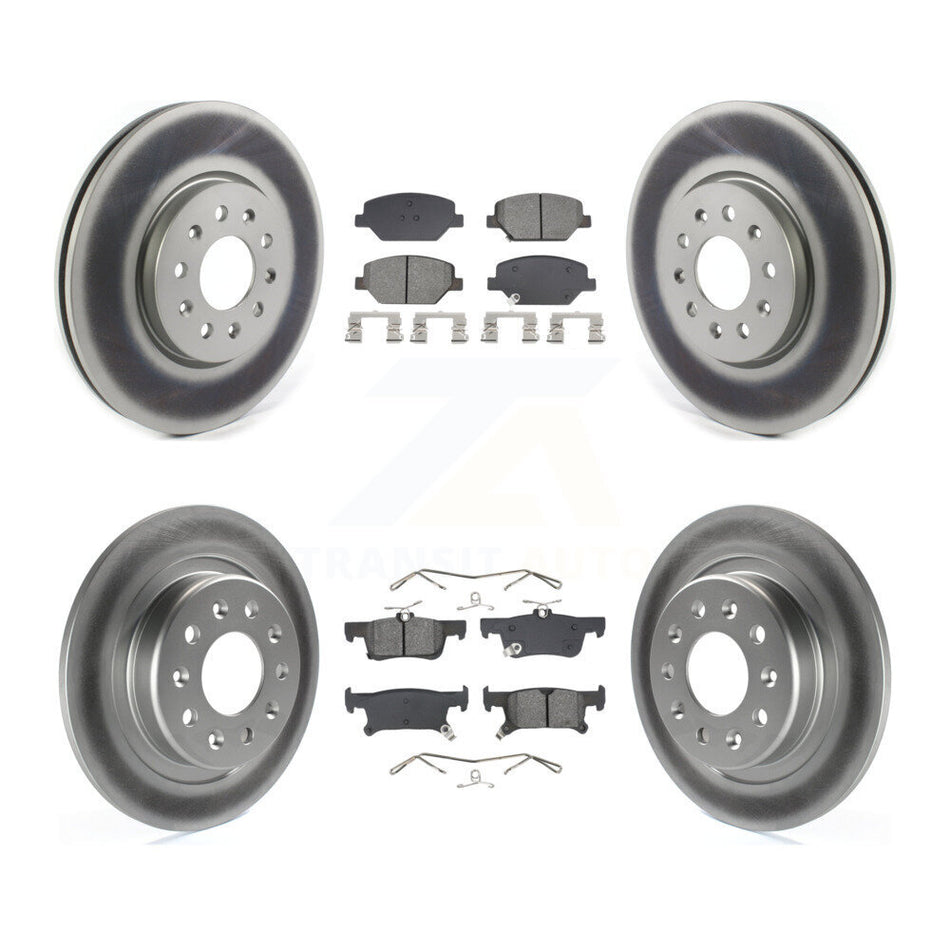 Front Rear Coated Disc Brake Rotors And Semi-Metallic Pads Kit For Buick Envision KGS-102572