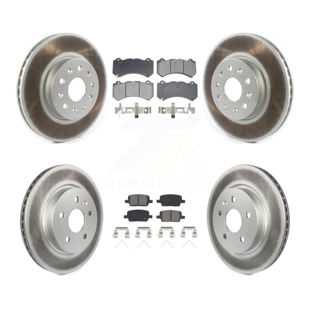 Front Rear Coated Disc Brake Rotors And Semi-Metallic Pads Kit For Chevrolet Camaro LT LS KGS-102573