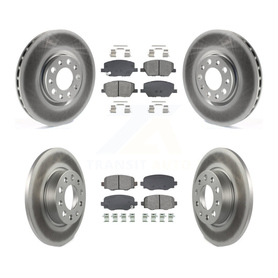 Front Rear Coated Disc Brake Rotors And Semi-Metallic Pad Kit For Jeep Renegade Fiat 500X KGS-102574