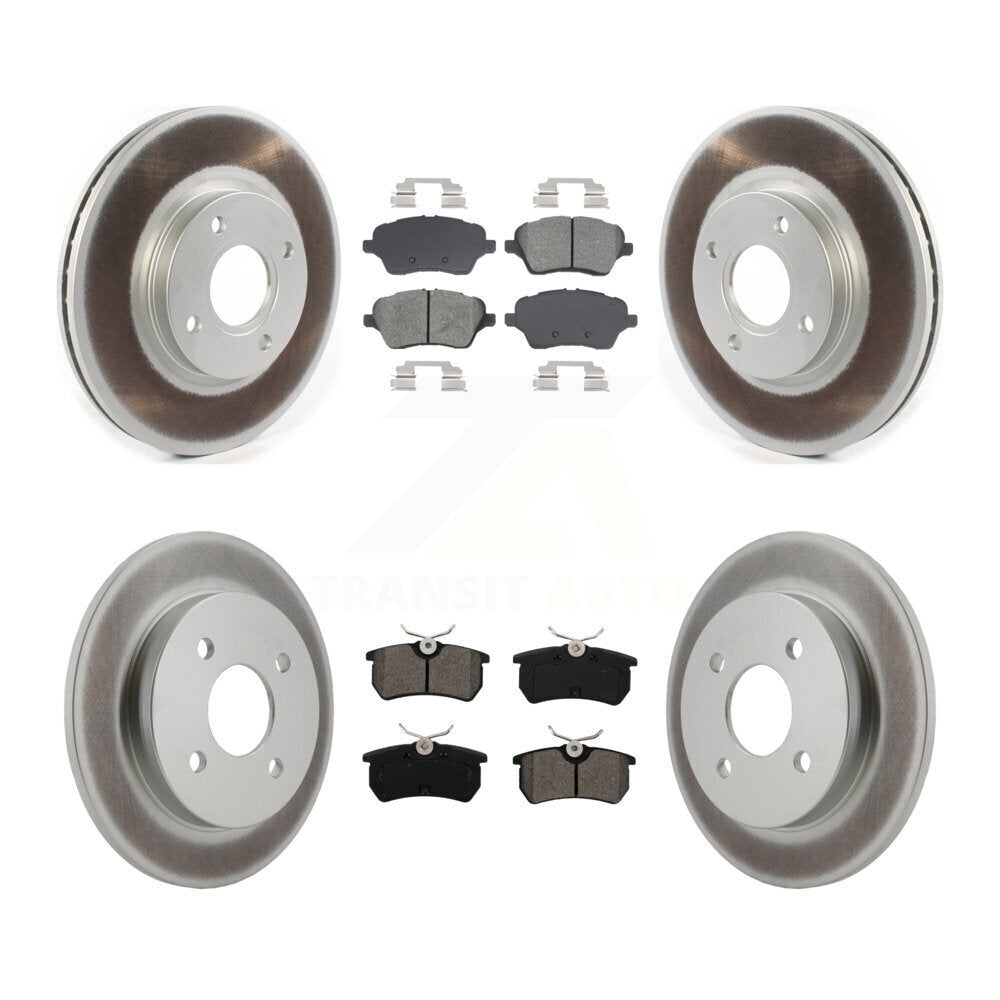 Front Rear Coated Disc Brake Rotor And Semi-Metallic Pad Kit For 2014-2019 Ford Fiesta ST KGS-102576