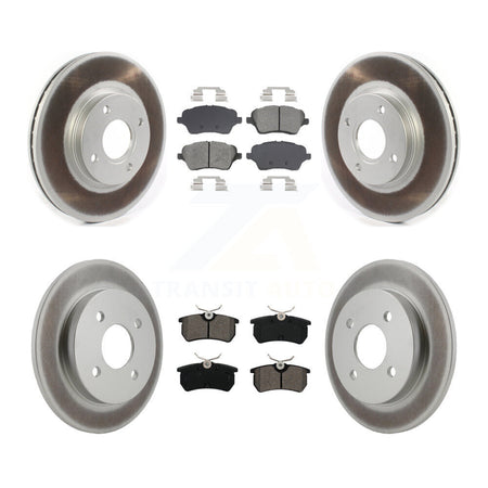 Front Rear Coated Disc Brake Rotor And Semi-Metallic Pad Kit For 2014-2019 Ford Fiesta ST KGS-102576