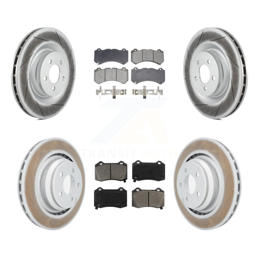 Front Rear Coated Disc Brake Rotor And Semi-Metallic Pad Kit For Dodge Challenger Charger KGS-102579