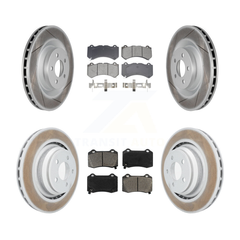 Front Rear Coated Disc Brake Rotor And Semi-Metallic Pad Kit For Dodge Challenger Charger KGS-102580