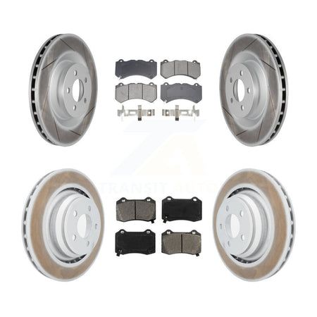 Front Rear Coated Disc Brake Rotor And Semi-Metallic Pad Kit For Dodge Challenger Charger KGS-102580
