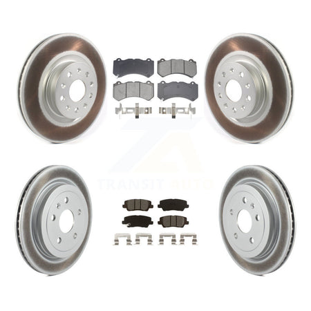 Front Rear Coated Disc Brake Rotors And Semi-Metallic Pads Kit For Cadillac CTS KGS-102583