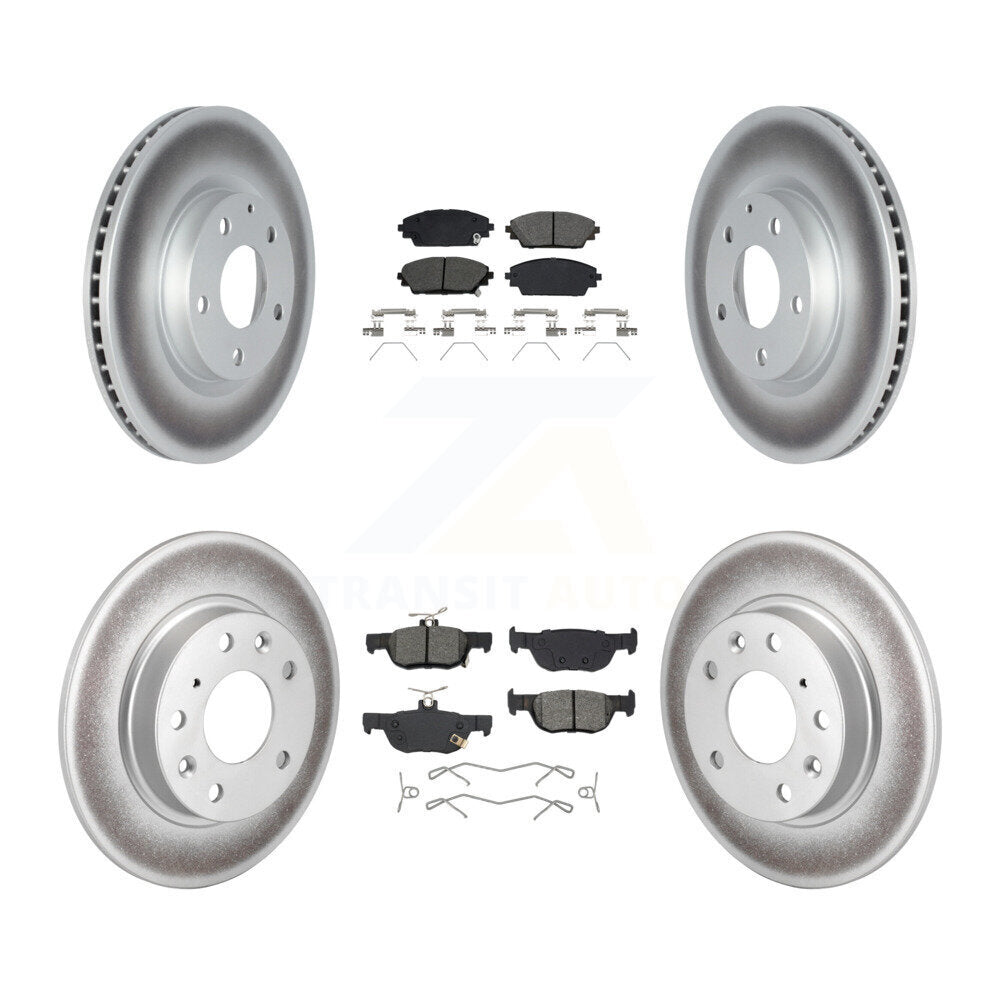 Front Rear Coated Disc Brake Rotors And Semi-Metallic Pads Kit For Mazda CX-30 KGS-102589