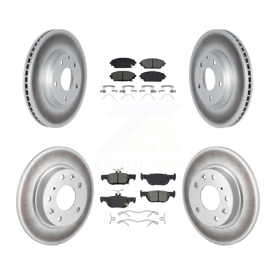 Front Rear Coated Disc Brake Rotors And Semi-Metallic Pads Kit For Mazda CX-30 KGS-102589
