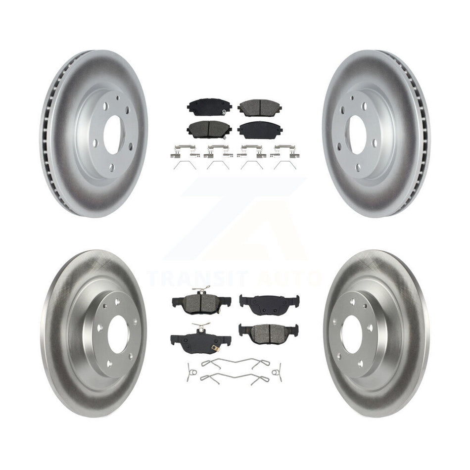 Front Rear Coated Disc Brake Rotors And Semi-Metallic Pads Kit For Mazda CX-30 KGS-102590