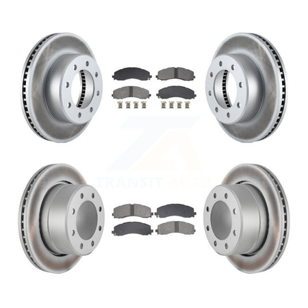 Front Rear Coated Disc Brake Rotors And Semi-Metallic Pads Kit For Ram 2500 3500 KGS-102591
